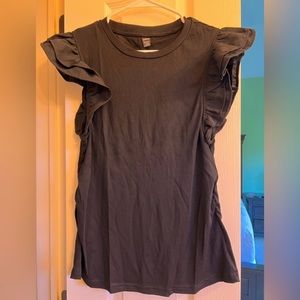 SHEIN Maternity Solid Butterfly Sleeve Tee